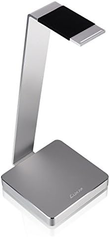 E-One Silver Solid-Metal Aluminum Universal Gaming Headphone Stand/Hanger/Holder for Beats, Senheiser, Sony, Bose, Philips, Audio-Technica, Plantronics, Shure, Jabra, JVC, JBL, AKG, DJ, Gaming Headsets Display HO-HDP-ALE1SI-00 by LUXA2