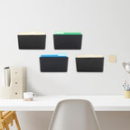 EASEPRES 4 Pack Black Single Pocket Hanging File Organizer, Plastic Wall Mount Paper Mails Magazines Holder, Mounted Folder Bins for Office, School and Home, 12.99x4.13x7.48 inches - Image 4