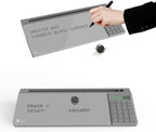 TOWON Glass Desk Whiteboard with Calculator 18x6 in, Desk Organizer, Gray - Image 5