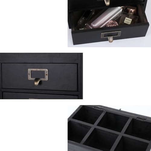 Small Wooden Drawers Wooden Box with Drawer Black - Image 6