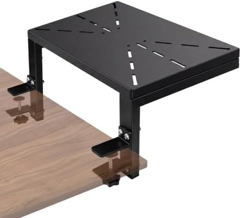 Desk Extender 15 in Clamp on Desk Shelf for Metal Organizer by BLUELF
