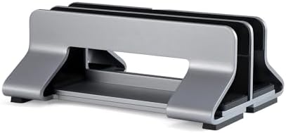 Vertical Laptop Stand Tool-Free Adjustable Laptop Stand Holder Vertical Width from 0.35"-1.6" Support Almost All Laptop(Space Grey-2 Slot) by Unknown