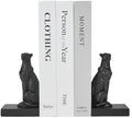Black Cheetah Book Ends, Decorative Leopard Bookends for Shelves by Home