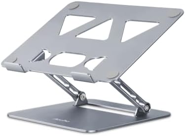 Aoviho Adjustable Laptop Stand for Desk,Portable Laptop Stand Holder and Riser,Foldable Aluminum Notebook Computer Stands for MacBook Air Pro HP Lenovo Dell Samsung Chromebook, 10-15.6 inch, Grey by Aoviho