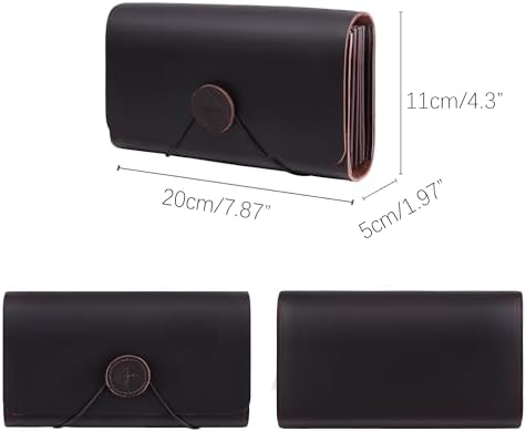 Genuine Leather A6 Receipt Organizer, Leather Expanding Accordion File Folder, 7 Pockets Expanding Bill Receipt Holder for Receipts,Invoices,Coupons,Cards, 7.8X4.3 Inches - Image 4