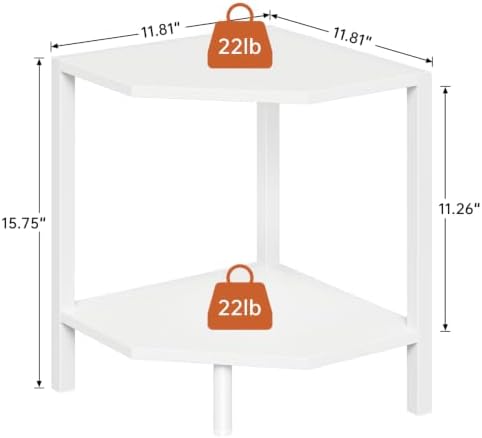 Creso hom Corner Shelf Stand, 2 Tier Industrial Corner Bookshelf - Image 3