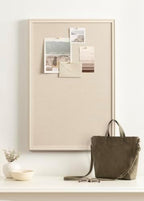 Kate and Laurel Oakhurst Rectangle Framed Linen Fabric Pinboard, 24 x 36, Soft White, Traditional Decorative Bulletin Board with Stepped Profile for Motivational Vision Board or Wall Organization - Image 3