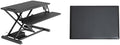 Rocelco 37.4" Electric Standing Desk Converter with Anti-Fatigue Floor Mat - AC USB Charger - Motorized Adjustable Sit Stand Up Computer Workstation Riser - Large Keyboard Tray - Black (R EDRB-MAFM) by Rocelco