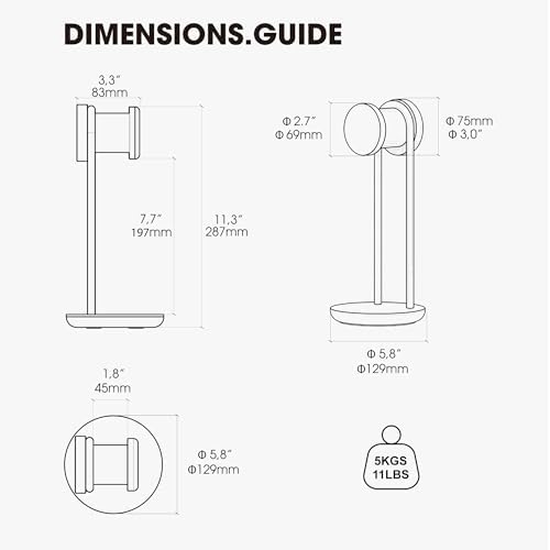 Fenge Headphone Stand with Storage Base, Headset Holder for Desktop, Oak - Image 2