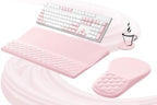 Ospelelf Ergonomic Mouse Pad and Keyboard Stand Wrist Rest Set, Memory Foam Comfort, Pain Relief for Typing, Office Desk Accessories, Pink by OspelelfOfficeSupplies