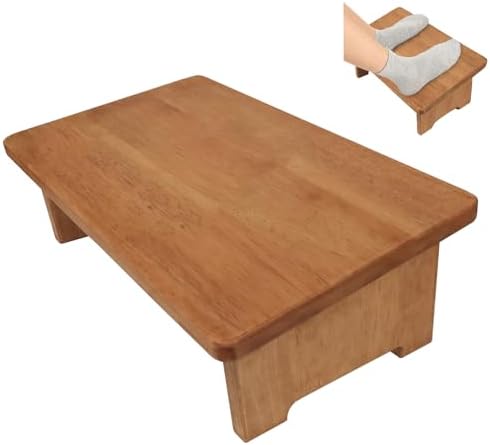 Solid Wood Under Desk Footrest Foot Rest for Under DEST at Work Ergonomic Foot Stool Improves Posture and Circulation, Chair Footrest for Leg Rests 350lbs Capacity for Home Office by Unknown