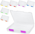 PerKoop 6 Pcs Clear Paper Storage Box,12.4 x 9.84 x 1.18 Inches,Colorful by PerKoop