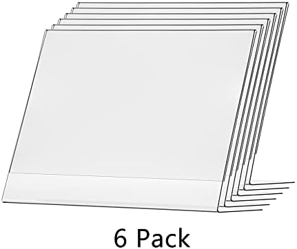 Marketing Holders 6 Pack Acrylic Sign Holder for 14" x 11" Printed Material Landscape Clear Slant Back Plexiglass Countertop Side Load Graphic Image Display Retail Stores Offices and Restaurants - Image 3