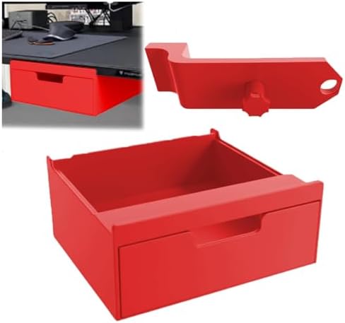 Magnetic Drawer Organizer for Secretlab Magnus Desk,Large Hidden Drawer Compatible with Magnus Pro/XL,Strong Magnetic Mount, Space-Saving Design (Red) by Unknown