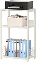 LELELINKY White Side Table,Small Printer Stand with Storage Shelf,3 Tier Industrial Bedside Tables,Vinyl Record Player Stand,Modern Sofa Night Stands for Living Room Bedroom Office Small Spaces by LELELINKY