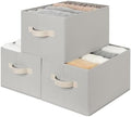 StorageWorks Closet Storage Bins, Pale Gray, Large, 3-Pack by StorageWorks