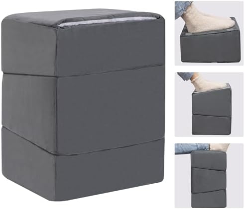 Ganondorf 3PCS Foot Rest for Under Desk at Work Adjustable Foot Rest Under Desk Ergonomic Foot Stools for Under Office Desk Extra Large Leg Pillow for Underdesk Footrest with Warm Sherpa Topper, Grey by Ganondorf