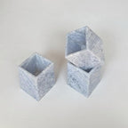 Natural Marble Stone Square Storage Container Empty Vessel Holder Cup for Candle/Pens/Sundries items (Blue Crystal Marble) - Image 3