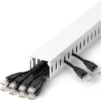 1.4"H x 1.6"W Cable Raceway, 12ft Under Desk Wire Management Channel, White by ZhiYo