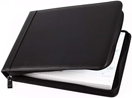 2Fold Zippered Business Checkbook Binder - 7 Ring Binder for Business Checks with Built-in Organizer and Card Case - PU Leather Portfolio for up to 600 3-Up Checks (Black) - Image 6