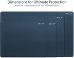 Vine Creations Leather Desk Mat Large 36" x 20", Desk Protector Mat, PU Leather Desk Pad, Large Mouse Pad, Desk Blotter, Desk Pads on Top of Desks, Desk Matt for Desktop, Office Desk Mat (Dark Blue) - Image 2