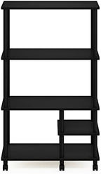Furinno Turn-N-Tube Printer Stand, 4-Tier Printer Table with with Storage Shelf and Casters, Open Frame Standing Shelf, for CPU, Office Supplies, Home Office, Dark Americano - Image 5