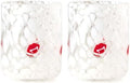 SiliFine 2 Pcs Red Vampire Lips Icon Juice Glasses by SiliFine