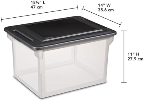 Sterilite File Box Tote with Lids for Letter and Legal Folders, 12-Pack - Image 3