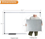 VIZ-PRO Large Magnetic Dry Erase Whiteboard, 60 x 48 Inches, Foldable - Image 2