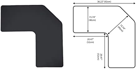 Con-Tact Brand XL Corner Desk Pad | Waterproof Anti-Slip PU Leather | Large Corner Computer Workstation Protection | Mouse Pad Gaming Pad | 36" X 15.7" L Shape | Dual Sided (Black) - Image 6