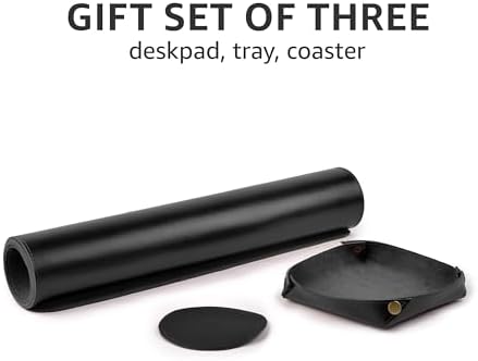 LEATHER VILLAGE Real Leather Desk Pad 3mm Thick Double Layer Desk Mat Black. - Image 5