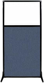 Versare Workstation Partition | Portable Wall Divider | Modern Office Cubicle | Free Standing Privacy Screen | Flexible Work Space | 33" x 70" W/Window, Ocean Fabric Panels by VERSARE