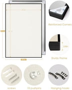 Lightomorrow Bulletin Board 40 x 30 inches, Oatmeal White Pin Board Vision Board, Black Aluminum Framed Fabric Cork Board with 10 Push Pins, Black Framed - Image 5