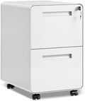 DEVAISE 2 Drawer File Cabinet with Lock, Fully Assembled Except Casters by DEVAISE