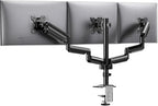 HUANUO Triple Monitor Mount for 13-27 inch Computer Screens, Gaming 3 Monitor Desk Mount with Arm Holds 19.8lbs, Triple Monitors Stand with Tilt, Swivel, Rotation, VESA 75x75, 100x100mm by HUANUO