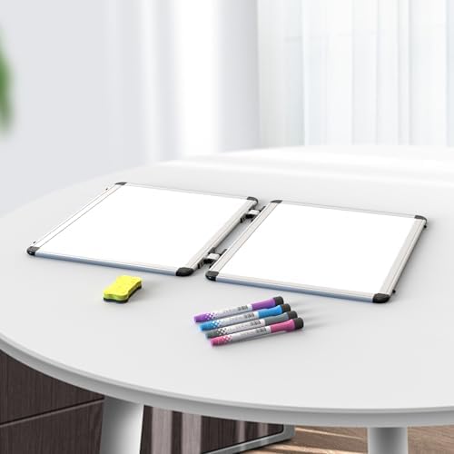 Dry Erase Board, 17x13 inch with 4 Sides Magnetic Whiteboard, A3 Foldable Small White Board with Lines, Perfect for Office, School, and Home. (Silver) - Image 6