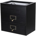Small Wooden Drawers Wooden Box with Drawer Black by PACKGILO