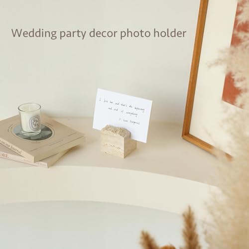 JIMEI 4 Pcs Travertine Place Card Holder Wedding Table Number Sign Stand - Image 4