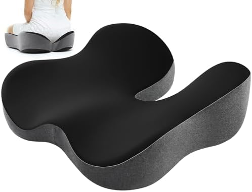 Dreamer Car Seat Cushion for Tailbone & Sciatica Pain Relief (Black & Gray) by DreamerCar