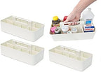 -Large Portable Caddy, DIY Dividers, 8 Compartments, School Office Supplies Home Business Organizer,Portable Basket with Handle Storage Organizer Modern Made in USA (4 PACK, Ivory) by EnjoyOrganizer