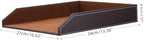 KINGFOM Letter Tray, PU Leather Paper Organizer Tray for Desk, Paper Organizer Storage Holder for Office Home or School A4 Size Brown - Image 2