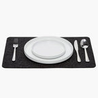 Graf Lantz - Merino Wool Rectangle Placemat - Charcoal (12" H x 18" W) - 3mm Merino Wool Felt Table Mat - Moisture Wicking - Odor, Stain, Heat & Dirt Resistant - Luxury Home Decor - Made in the USA by GrafLantz