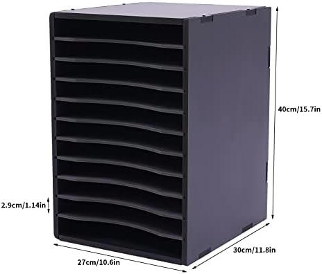 11 Slots Desktop File Sorter Paper Organizer Mail Organizer with Adjustable Drawer Literature Organizer Vertical Desktop Sorter Letter-size Shelves Durable Laminate Finish for Office School & Home - Image 2