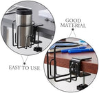 PRETYZOOM Large Desk Cup Holder Clamp Iron Material, Easy Installation Without Drilling with Anti-Spill Design 500ml Capacity Beverage Holder for Desks and Office Use - Image 3