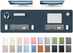 YSAGi Leather Desk Protector, Office Mat, Large Mouse Mat, Non-Slip PU Leather Blotter, Laptop Desk Mat, Waterproof Writing Pad for Office and Home(Dark Blue, 63" x 17.2") by YSAGi