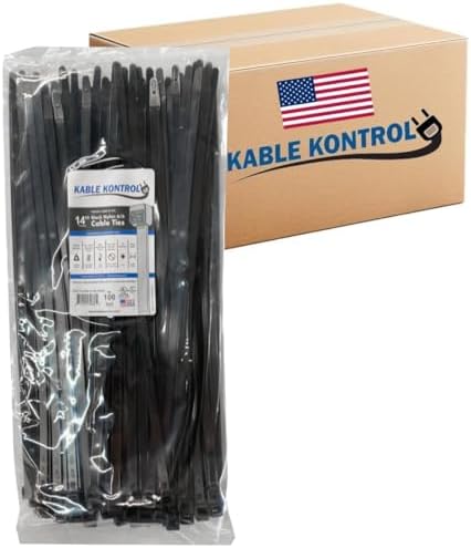 Kable Kontrol Made in USA Cable Ties, 14 Inch 2000 Pcs 120 Lbs Test – Black by KABLEKONTROL%C2%AE