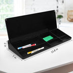 DOLLAR BOSS Glass Desk Whiteboard with Storage, All Black & Monitor Memo Boards for Computers 2PCS - Image 4