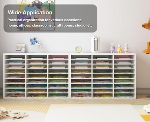 PAG-Mass Mail Sorter Organizer, Wood Literature Organizer, Student Mailbox for Classroom, Desktop Bill Paper Organizer for Office Home School, 27 Compartments, White - Image 5