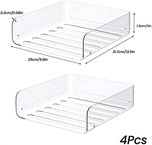 Tomorotec 4 Pack Clear Stackable Letter Tray, A4 Desk File Organizer Set - Image 5