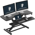 FLEXISPOT Standing Desk Converter 40" Large Desk Riser, Spacious Desktop Riser Sit Stand Computer Workstation with Wide Keyboard Tray, Ergonomic Height Adjustable Stand Up Desk Converter, Black by Unknown